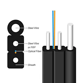  FTTH Drop Fiber Cable 1f G657A2 Steel Wire Messenger LSZH Fiber Optic Cable for Outdoor
            