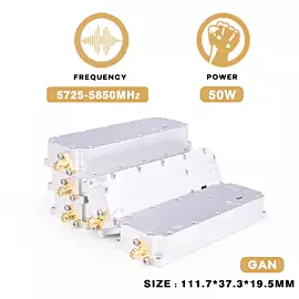  50W Anti Drone Module 5725-5850MHz 5.8g GaN Unmanned Aircraft Interference System Advanced C-Uas Solution for Drone Defense
            