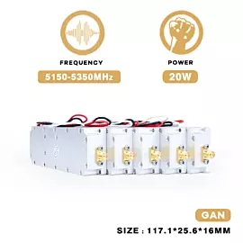  Factory Direct 20W 5150-5350MHz 5.2g 5.8g Anti Drone Signals Blocking Module Drone Interceptor Jamming System with GaN
            